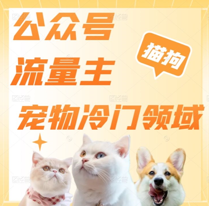 公众号流量主，萌宠冷门领域，单日收益2000+，简单暴力掘金，矩阵操作，无限放大收益！-快赚
