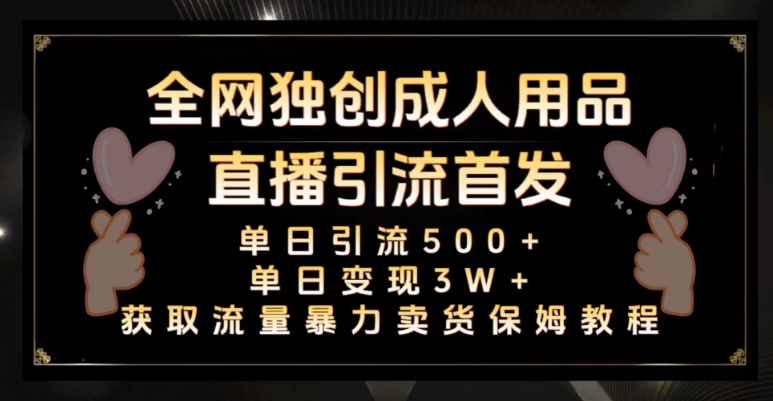 全网独创真人主播+无人直播单日引流500+，橙人用品暴力卖货单日变现3W+保姆似教学2.0【揭秘】-快赚