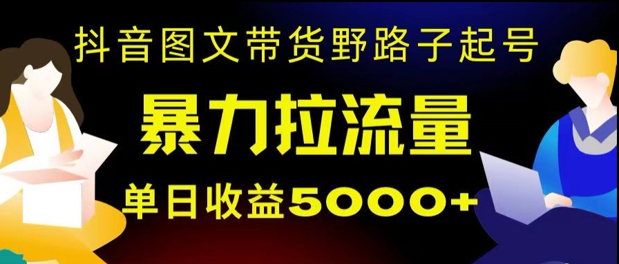 抖音图文带货暴力起号，单日收益5000+，野路子玩法，简单易上手，一部手机即可【揭秘】-快赚