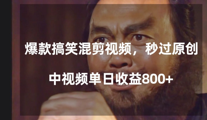 爆款搞笑混剪视频，百分百过原创，单日中视频播放收益800+【揭秘】-快赚