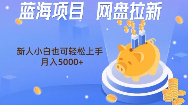 蓝海项目网盘拉新，新人小白也可操作，每月收入5000+-快赚