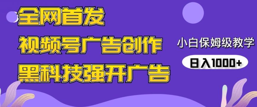 全网首发蝴蝶号广告创作，用AI做视频，黑科技强开广告，小白跟着做，日入1000+【揭秘】-快赚