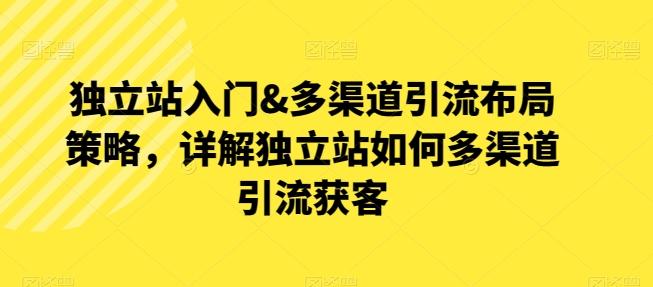 独立站入门&多渠道引流布局策略，详解独立站如何多渠道引流获客-快赚
