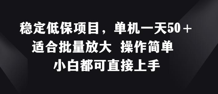 稳定低保项目，单机一天50+适合批量放大 操作简单 小白都可直接上手【揭秘】-快赚