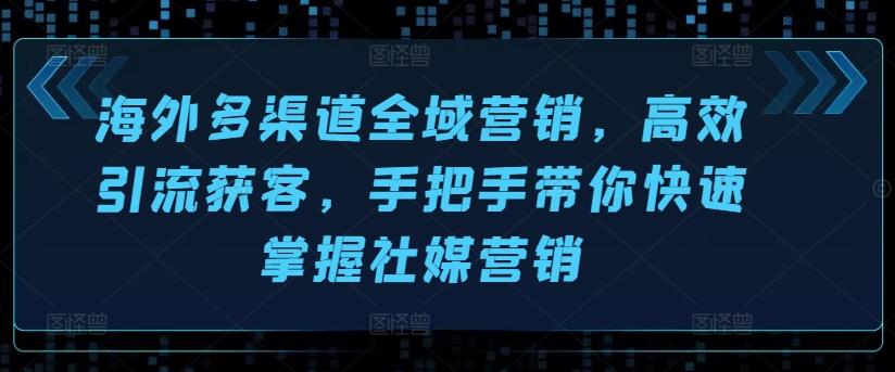 海外多渠道全域营销，高效引流获客，手把手带你快速掌握社媒营销-快赚