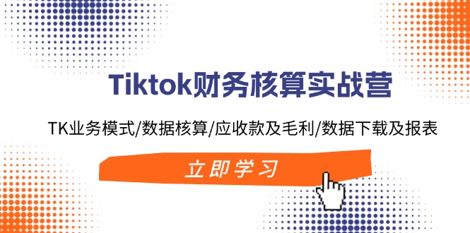 Tiktok财务核算实战营：TK业务模式/数据核算/应收款及毛利/数据下载及报表-快赚