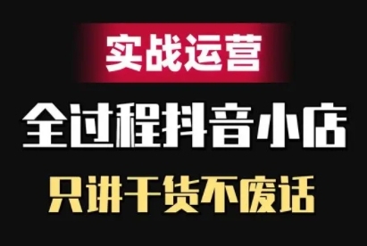 抖音小店精细化实战运营，只讲干货不废话-快赚