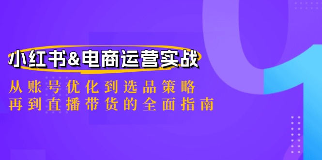 小红书&电商运营实战：从账号优化到选品策略，再到直播带货的全面指南-快赚
