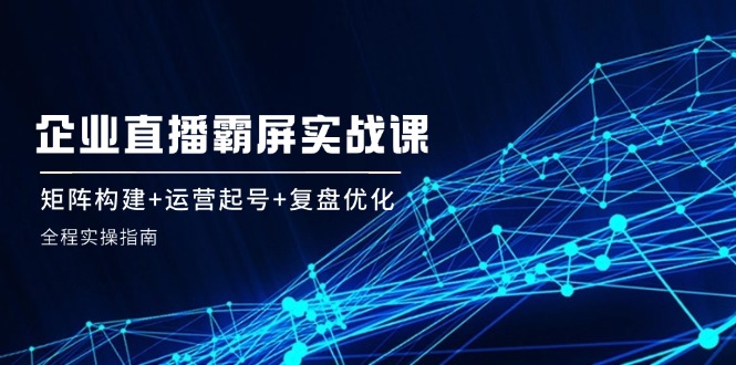 企 业 直 播 霸 屏实战课：矩阵构建+运营起号+复盘优化，全程实操指南-快赚网-快赚
