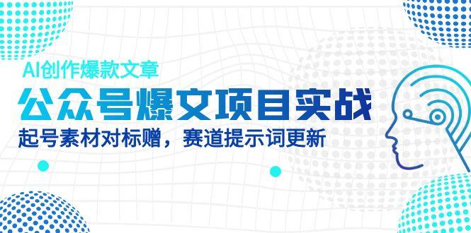 公众号爆文项目实战，AI创作爆款文章，起号素材对标赠(附赛道AI提示词-快赚