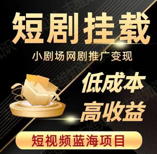 2023短视频蓝海项目，抖音快手短剧推广变现教程，低成本高收益-快赚