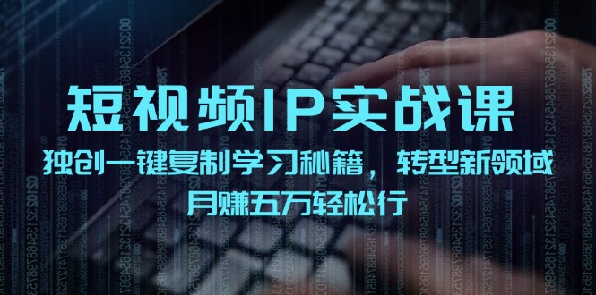 短视频IP实战课，独创一键复制学习秘籍，转战新领域，月赚五万轻松行-快赚
