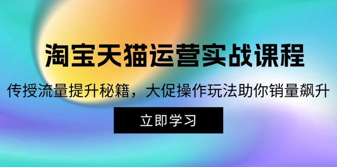 淘宝&天猫运营实战课程，传授流量提升秘籍，大促操作玩法助你销量飙升-快赚