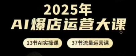 2025年AI爆店运营大课，13节AI实操课+37节流量运营课-快赚