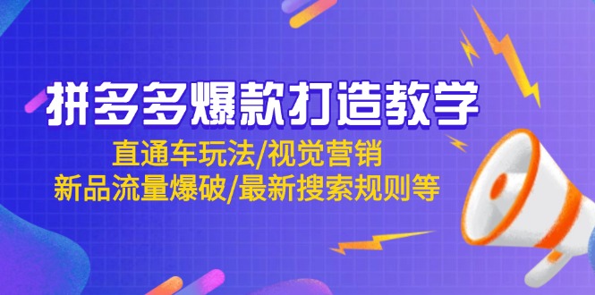 拼多多爆款打造教学：直通车玩法/视觉营销/新品流量爆破/最新搜索规则等-快赚