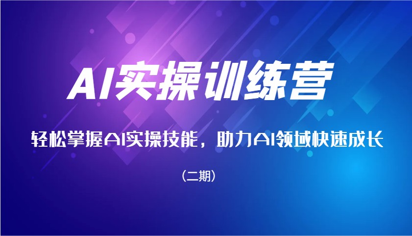 AI实操训练营，轻松掌握AI实操技能，助力AI领域快速成长(二期)-快赚