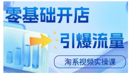 淘宝电商视频实操课，零基础开店，引爆流量-快赚
