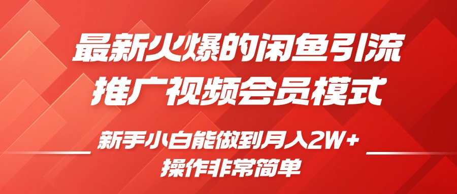 闲鱼引流推广影视会员，0成本就可以操作，新手小白月入过W+【揭秘】-快赚