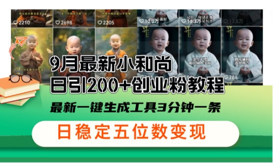 小和尚24年暴力引流方法，单日300+高质量创业粉，高效引流，一键制作【揭秘】-快赚
