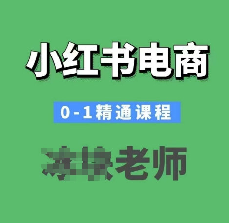 小红书电商0-1精通课程，小红书开店必学课程-快赚