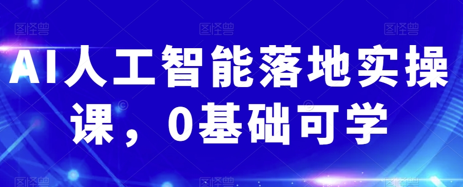 AI人工智能落地实操课，0基础可学-快赚