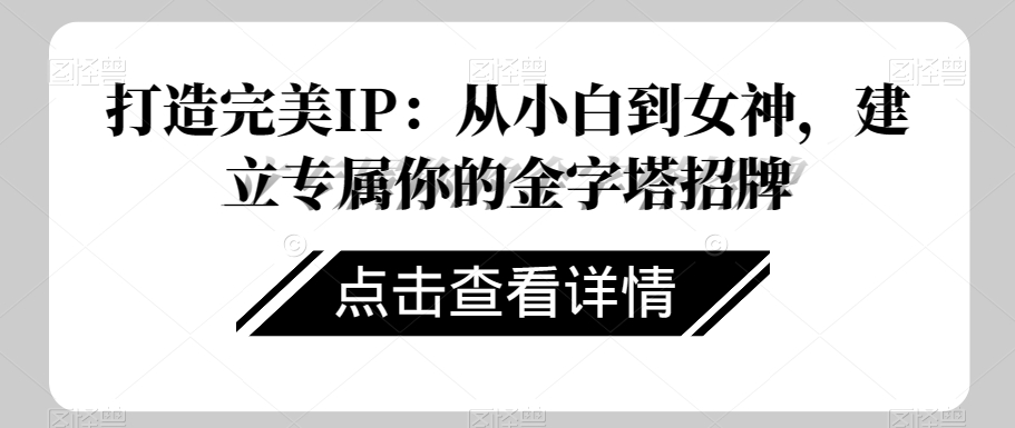 打造完美IP：从小白到女神，建立专属你的金字塔招牌-快赚