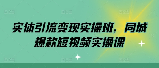 实体引流变现实操班，同城爆款短视频实操课-快赚