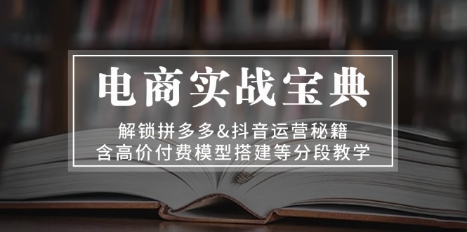 电商实战宝典 解锁拼多多&抖音运营秘籍 含高价付费模型搭建等分段教学-快赚