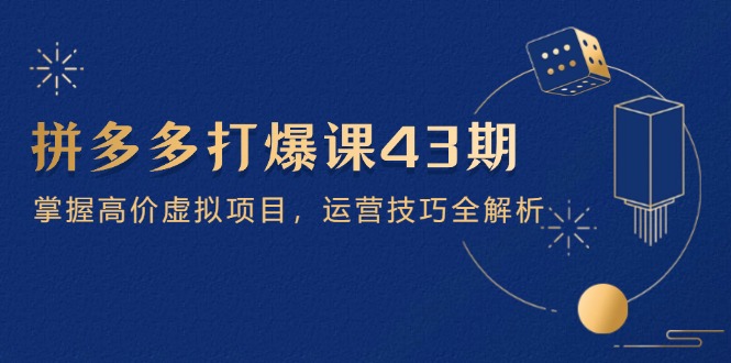 拼多多打爆课第 43 期，掌握高价虚拟项目，运营技巧全解析(15节-快赚