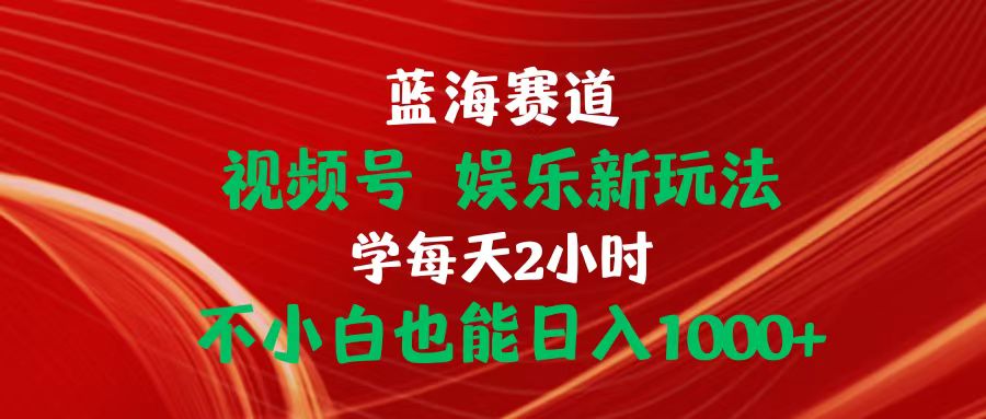 蓝海赛道视频号 娱乐新玩法每天2小时小白也能日入1000+-快赚