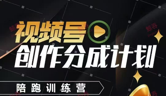 视频号创作分成计划陪跑训练营，手把手教会你如何制作视频，细水长流型项目-快赚