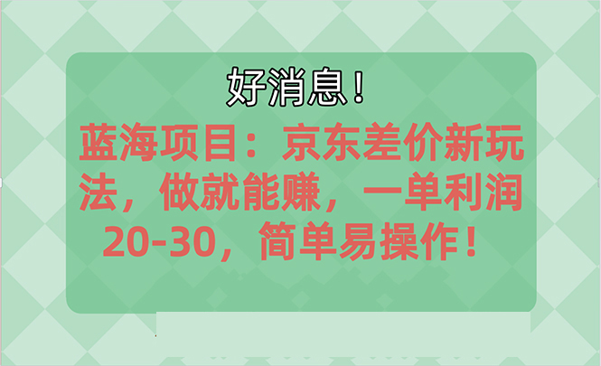 越早知道越能赚到钱的蓝海项目：京东大平台操作，一单利润20-30，简单…-快赚