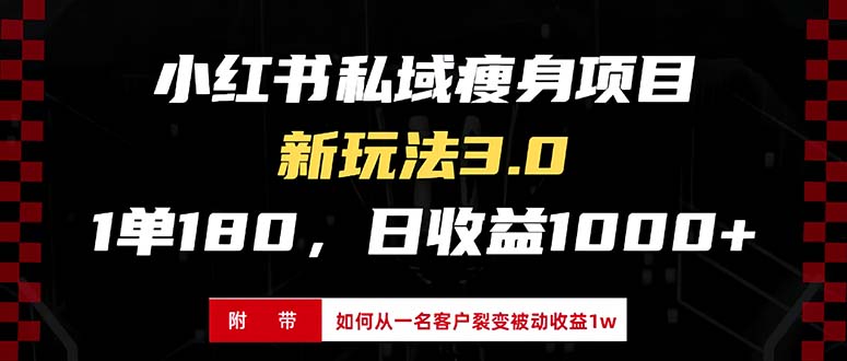 小红书瘦身项目3.0模式，新手小白日赚收益1000+(附从一名客户裂变收益…-快赚