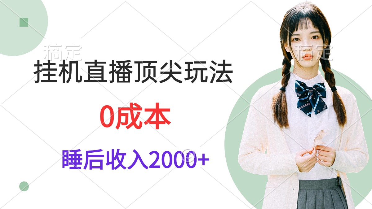(9715期)挂机直播顶尖玩法，睡后日收入2000+、0成本，视频教学-快赚