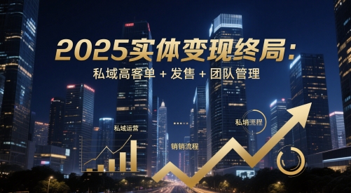 2025实体变现终局：私域高客单+发售+团队管理-快赚