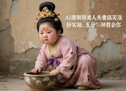 AI唐朝胖美人夫妻搞笑涨粉实操，五分钟教会你-快赚