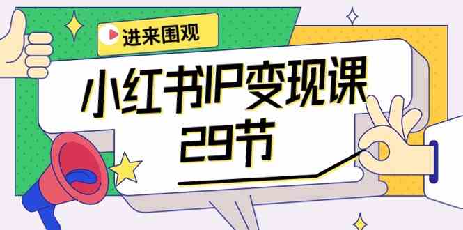 小红书IP变现课：开店/定位/IP变现/直播带货/爆款打造/涨价秘诀/等等/29节-快赚