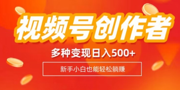 视频号创作者计划，多种变现方式，日入500+【内附1080g视频素材】-快赚