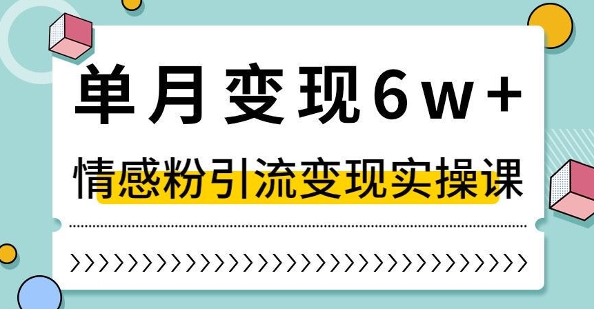 单月变现6W+，抖音情感粉引流变现实操课，小白可做，轻松上手，独家赛道【揭秘】-快赚