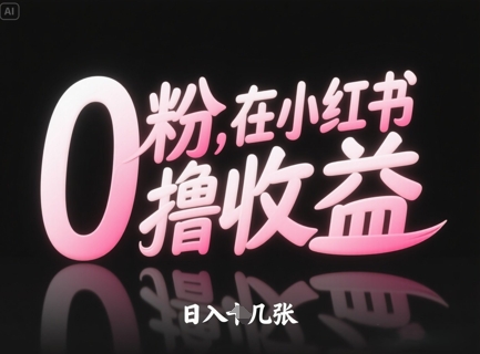 0粉在小红书撸收益，日入几张-快赚