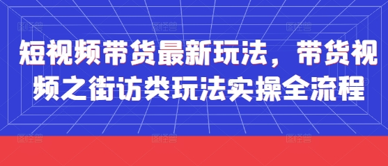 短视频带货最新玩法，带货视频之街访类玩法实操全流程-快赚