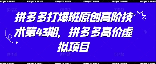 拼多多打爆班原创高阶技术第43期，拼多多高价虚拟项目-快赚