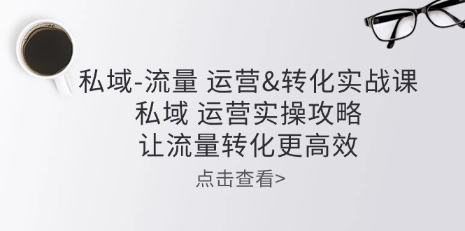 私域-流量 运营&转化实操课：私域 运营实操攻略 让流量转化更高效-快赚