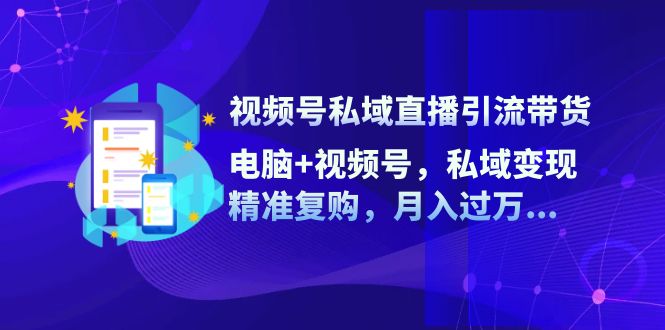 视频号私域直播引流带货：电脑+视频号，私域变现，精准复购，月入过万…-快赚