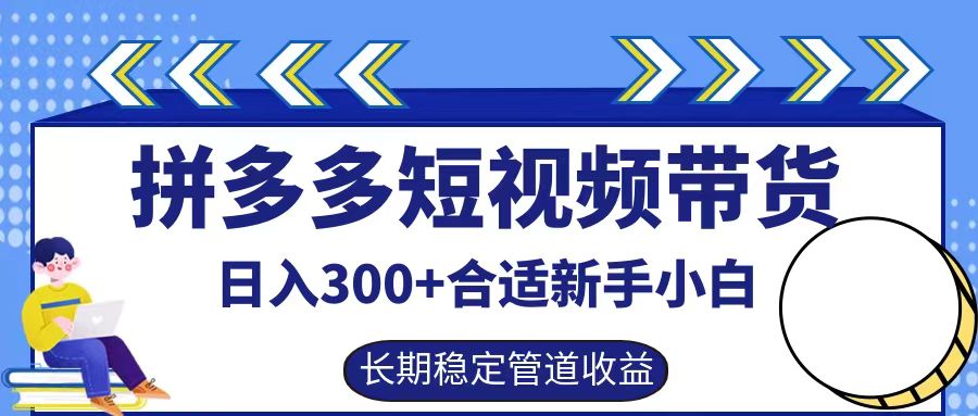 拼多多短视频带货日入300+，实操账户展示看就能学会-快赚