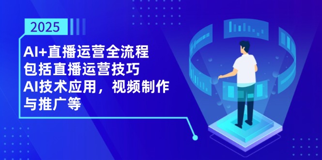 2025AI+直播运营全流程，包括直播运营技巧，AI技术应用，视频制作与推广等-快赚