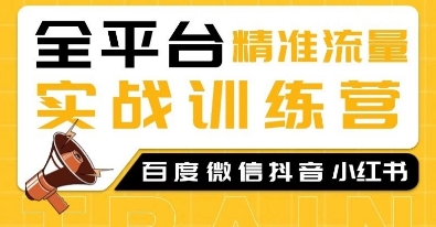 全平台精准流量实战训练营，百度微信抖音小红书SEO引流教程-快赚